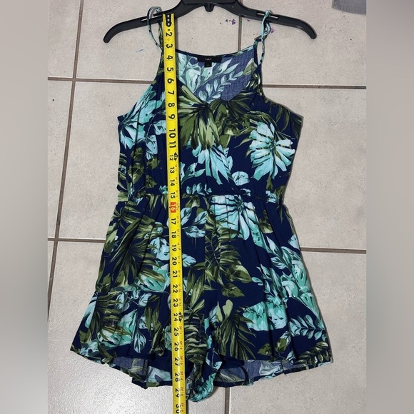 EM Women Blue /Green Summer floral romper size S - Picture 7 of 7